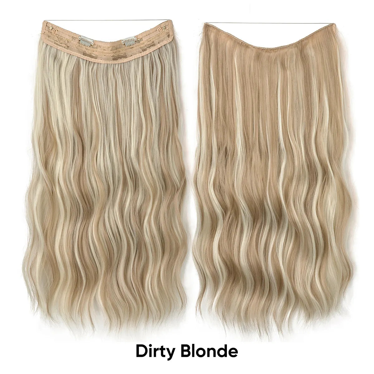 Veira Ombre Invisible Halo Wavy Synthetic Hair Extensions - Dirty Blonde - 24 Inches