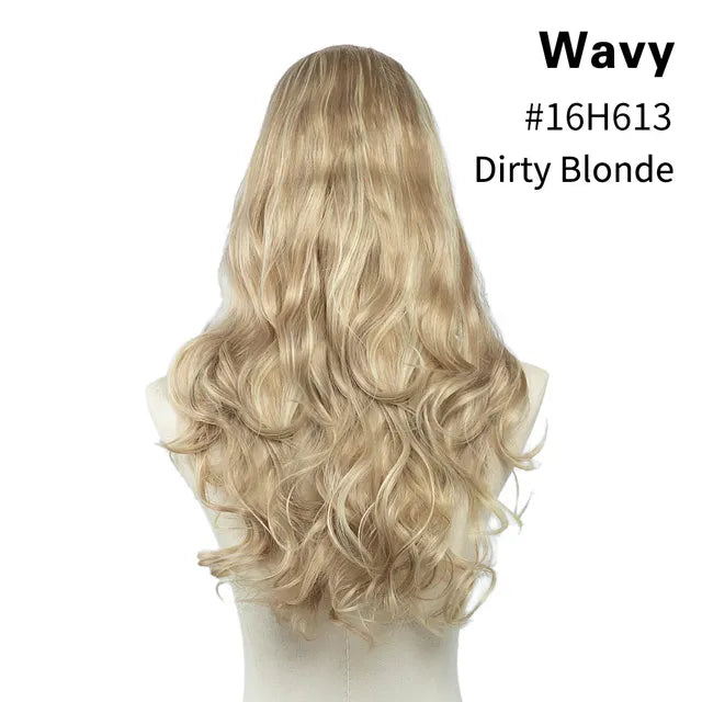 Veira One Piece Clip In U Part Synthetic Curly Hair Extensions - Dirty Blonde - 20-Inch