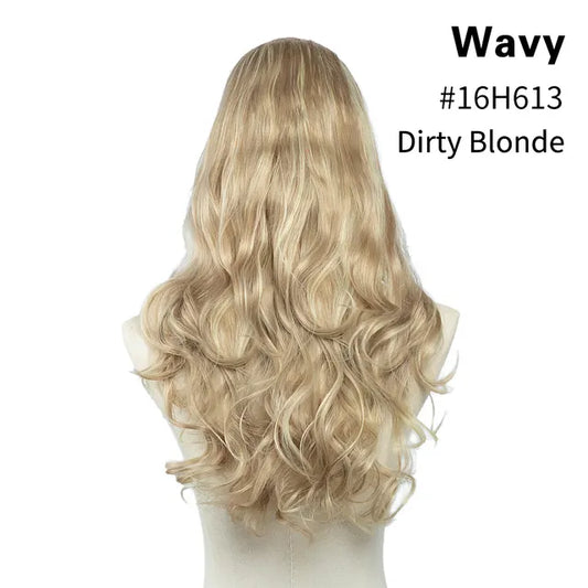 Veira One Piece Clip In U Part Synthetic Curly Hair Extensions - Dirty Blonde - 20-Inch