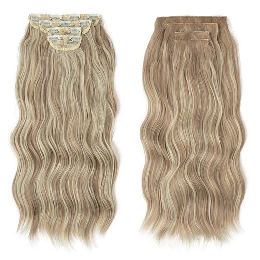 Veira Clip-In 4-Piece Wavy Synthetic Hair Extensions - Beach Blonde - 22inch