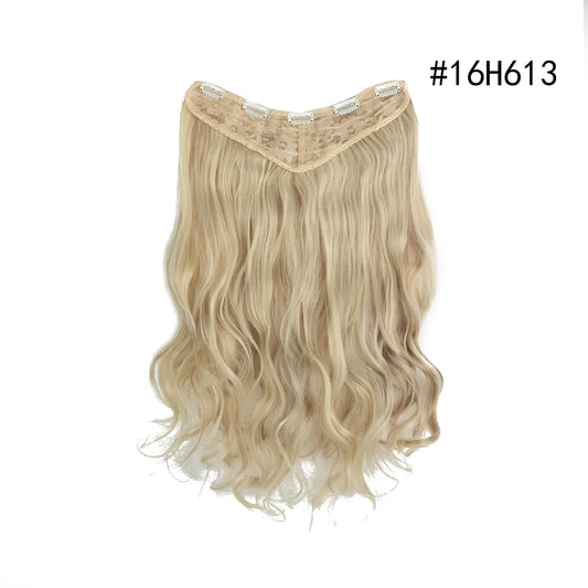 Veira 5 Clip In One Piece Synthetic Curly Hair Extensions -  Blonde - 26 inch