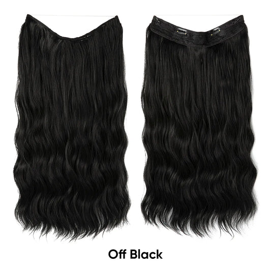 Veira Ombre Invisible Halo Wavy Synthetic Hair Extensions - Off Black - 24 Inches