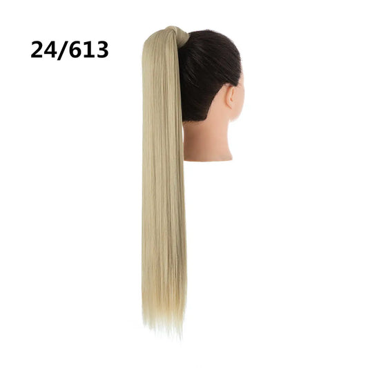 Veira Synthetic Silky Straight Wrap Around Hair Ponytail Extension - Light Blonde - 24 Inch