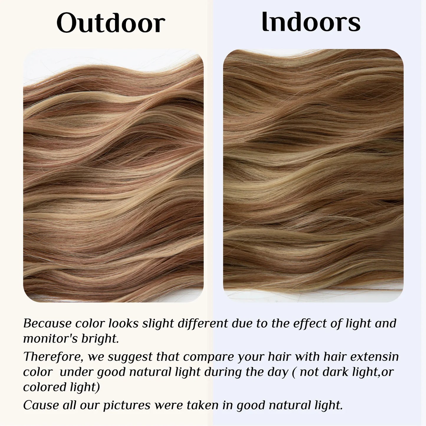 Veira Clip-In 4-Piece Wavy Synthetic Hair Extensions - Brown With Blonde Streaks - 22inch