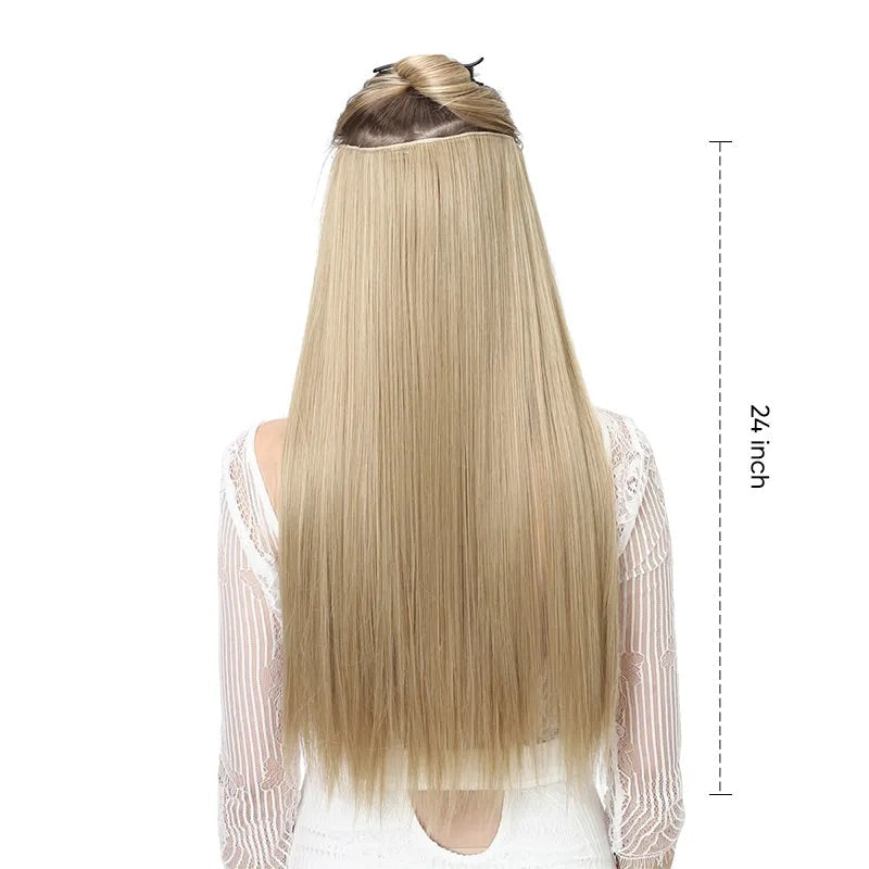 Veira One-Piece Clip In Synthetic Silky Straight Hair Extensions - Natural Blonde - 24-Inch