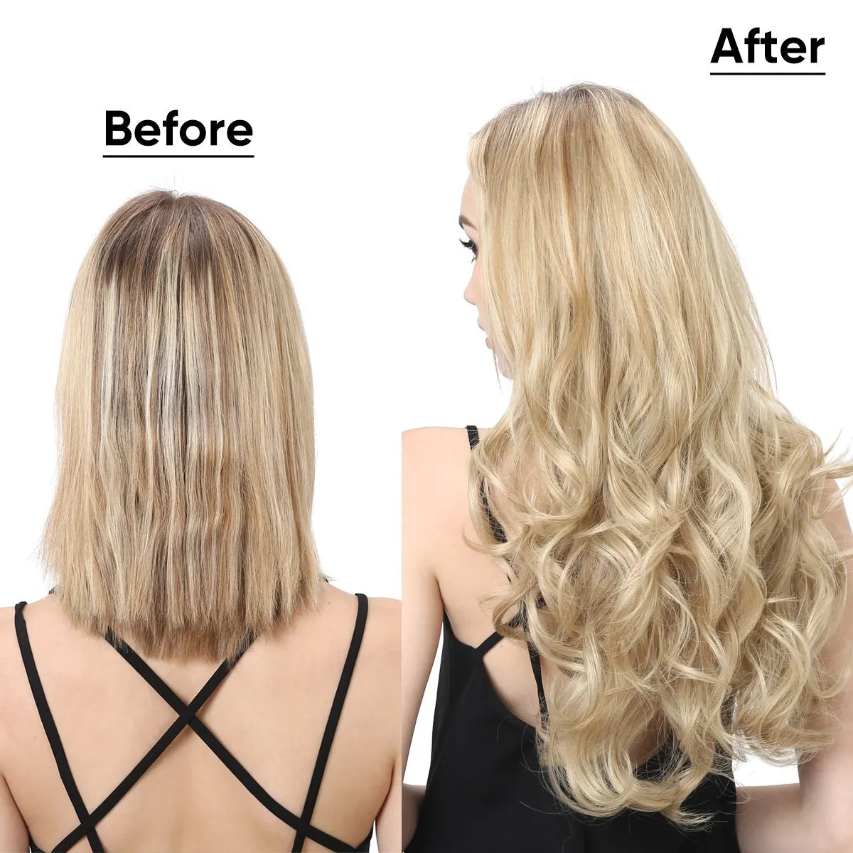 Veira  7-Piece Ombre Clip-In Spring Curl Synthetic Hair Extensions - Off Black - 20inch