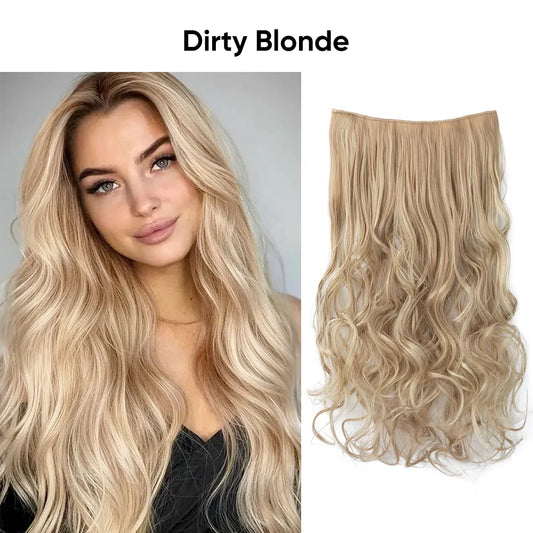 Veira One Piece Clip In Synthetic Wavy Hair Extensions - Dirty Blonde - 20-Inch