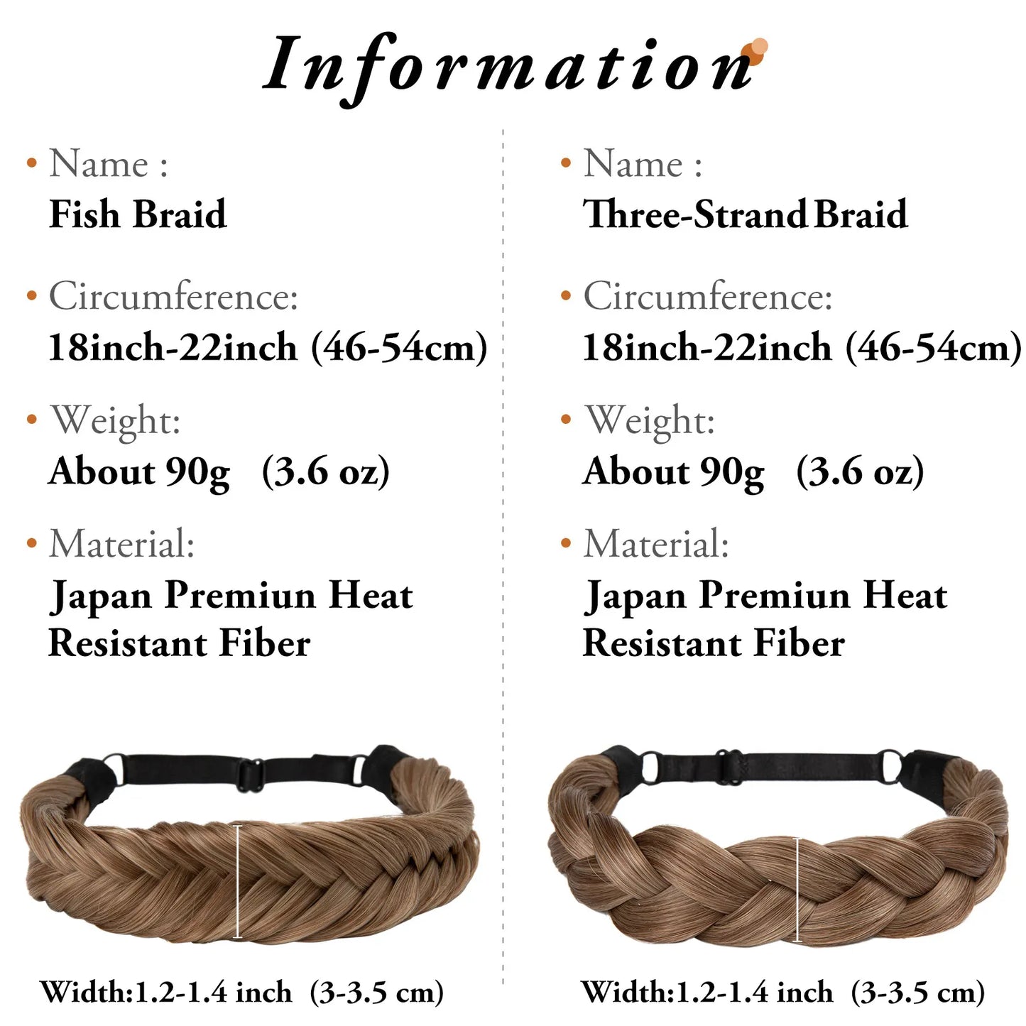 Veira Adjustable Handmade Braided Synthetic Hair Headband