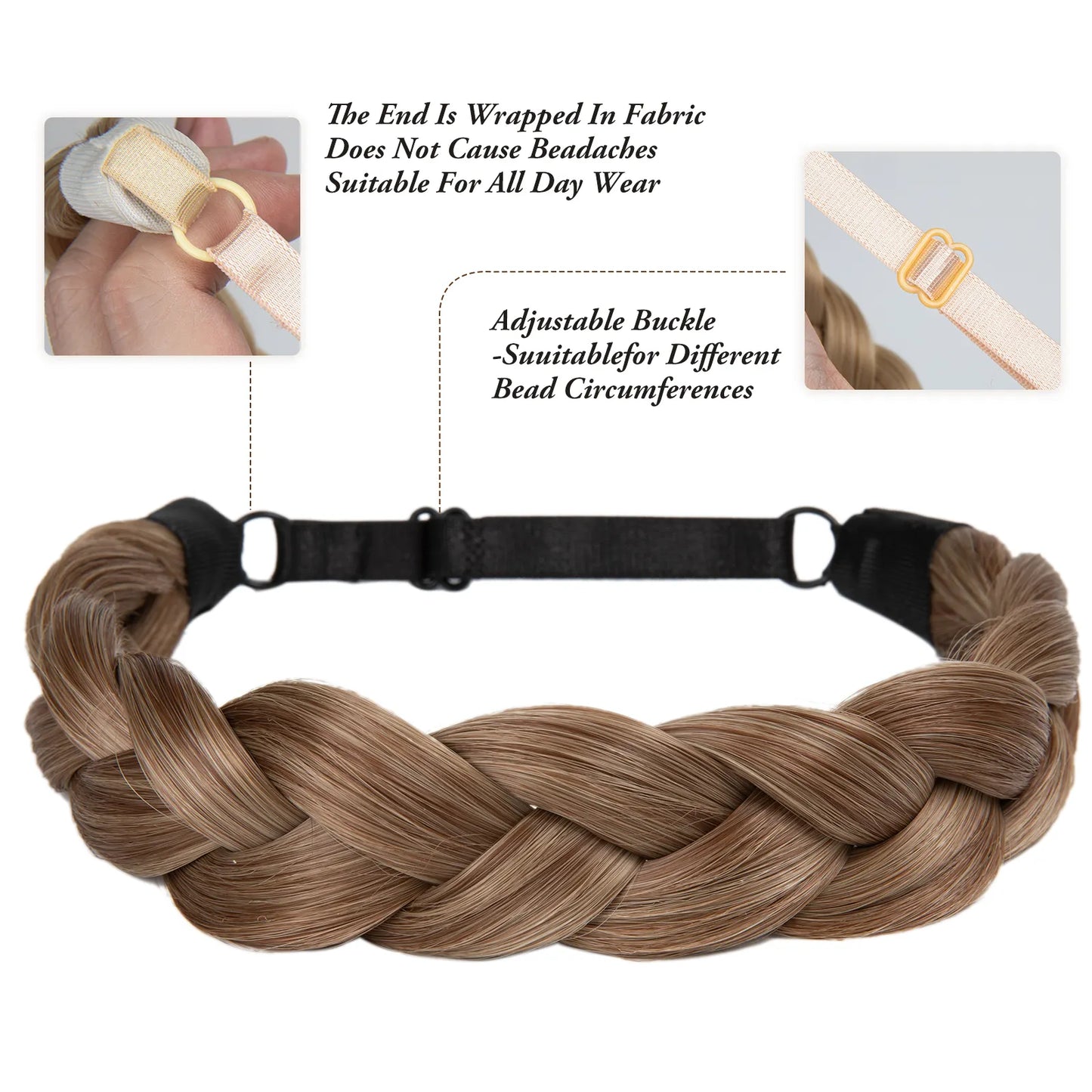 Veira Adjustable Handmade Braided Synthetic Hair Headband