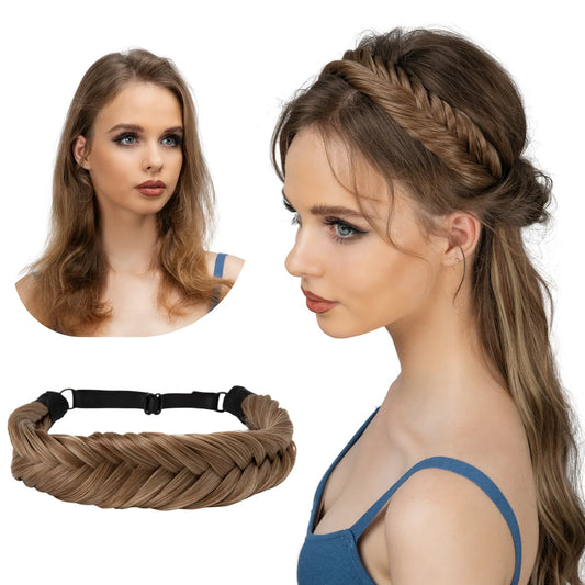 Veira Adjustable Handmade Braided Synthetic Hair Headband