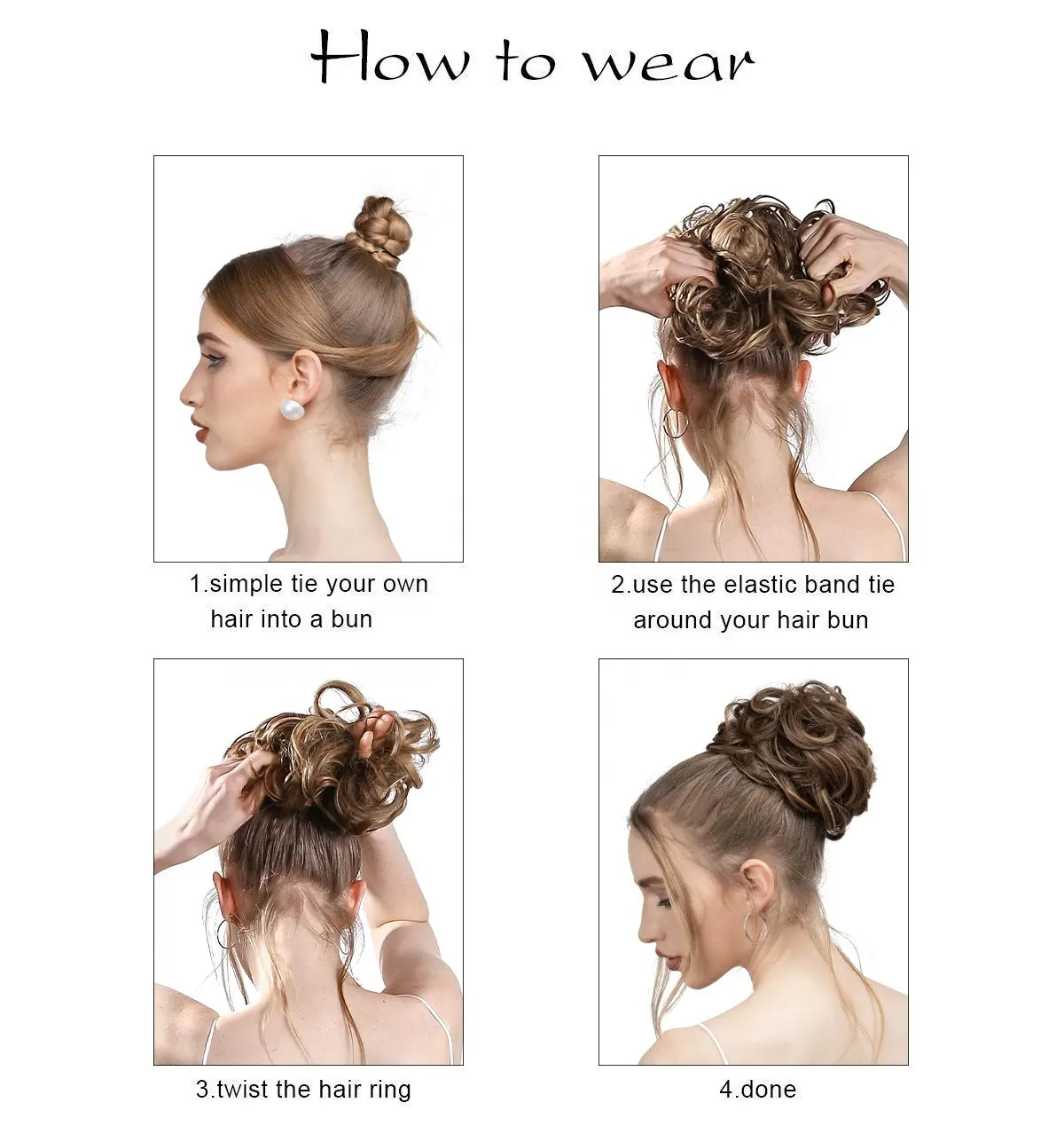 Veira Premium Synthetic Fiber Updo Curly Messy Scrunchie Hair Extension Chignon Bun