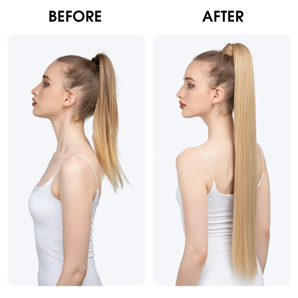 Veira Synthetic Silky Straight Wrap Around Hair Ponytail Extension - Blonde - 24 Inch