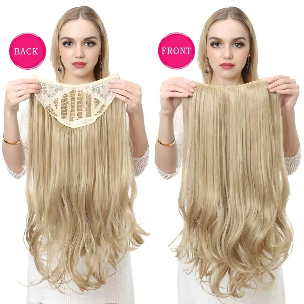 Veira One Piece Clip In U Part Synthetic Curly Hair Extensions - Dirty Blonde - 20-Inch