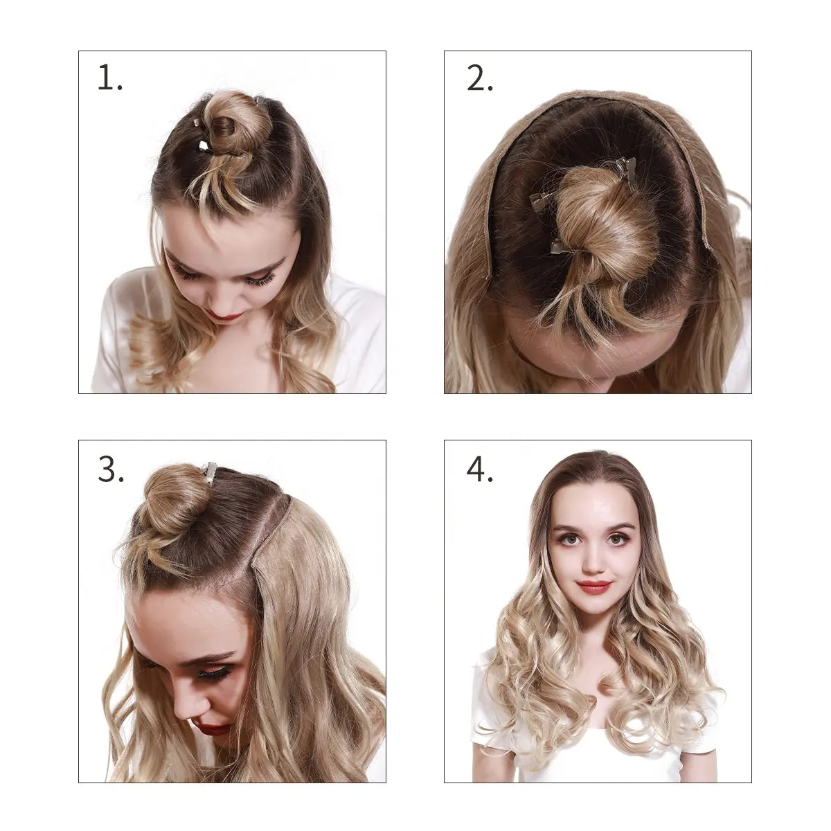 Veira 5 Clip In One Piece Synthetic Curly Hair Extensions - Black - 26 inch